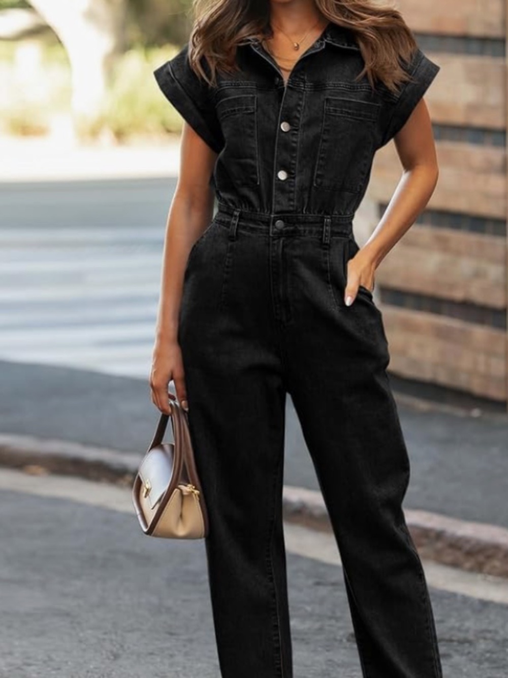 Y2K Retro vintage-inspired Streetwear Utility Black Jumpsuit Medium